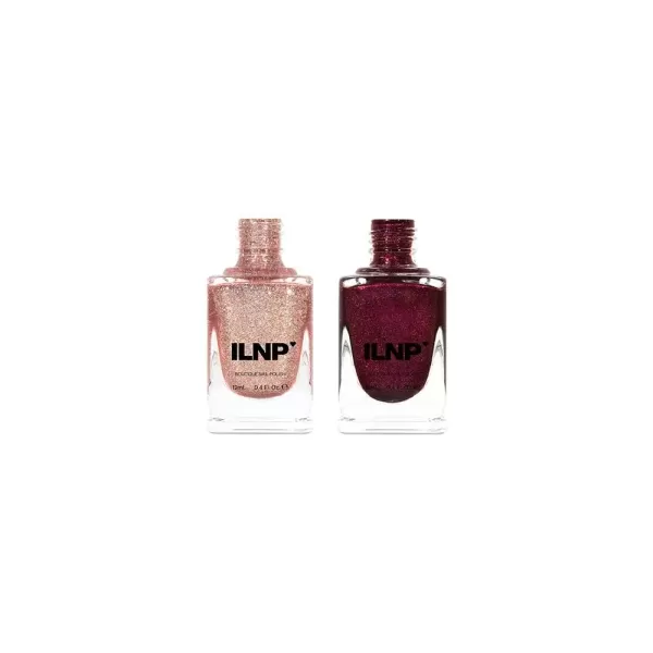 imageILNP Metallic Rose Gold ampamp Deep Raspberry Holographic Duo