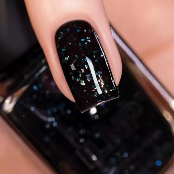 imageILNP Until Midnight  BlackBased Iridescent Flakie Shimmer Nail Polish