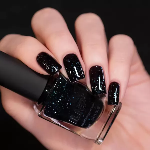 imageILNP Until Midnight  BlackBased Iridescent Flakie Shimmer Nail Polish