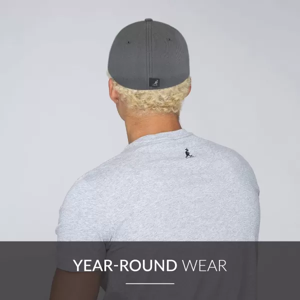 The Kangol Sport Collection Mens Wool Flexfit Baseball CapDark Flannel