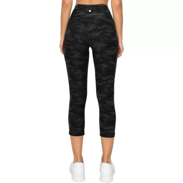 Capri Length Black Camouflage