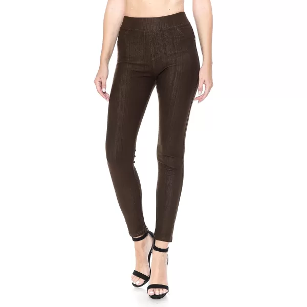 Leggings Depot Women's Cotton Blend Stretch Pull-on Jeggings Casual Pants with Pockets 
