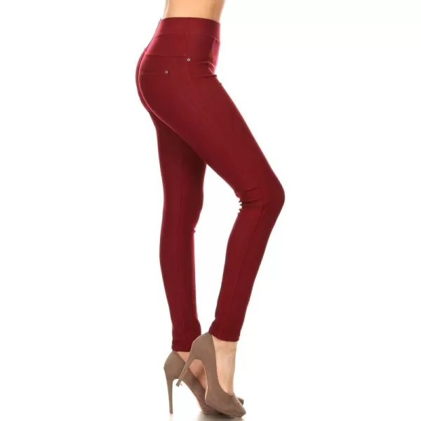 Leggings Depot Women's Cotton Blend Stretch Pull-on Jeggings Casual Pants with Pockets 