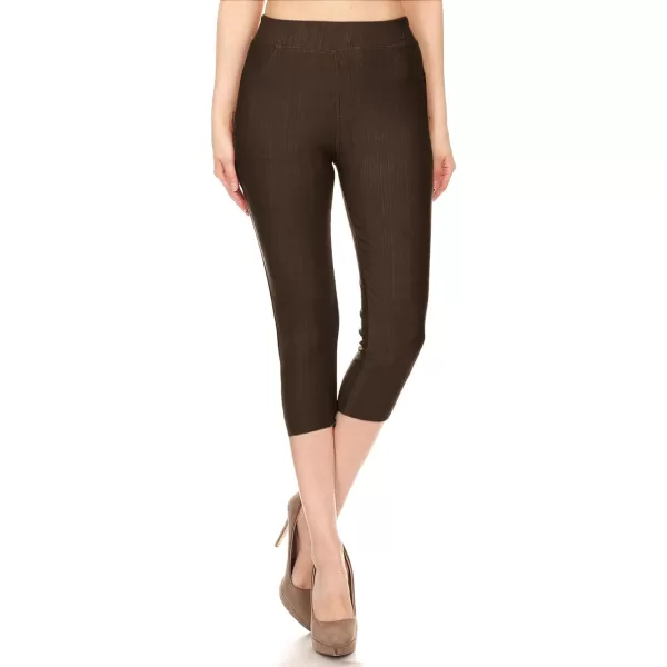 Leggings Depot Women's Cotton Blend Stretch Pull-on Jeggings Casual Pants with Pockets 