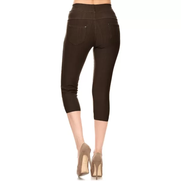 Leggings Depot Women's Cotton Blend Stretch Pull-on Jeggings Casual Pants with Pockets 