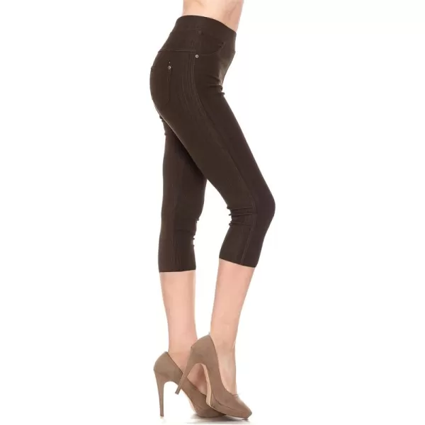 Leggings Depot Women's Cotton Blend Stretch Pull-on Jeggings Casual Pants with Pockets 