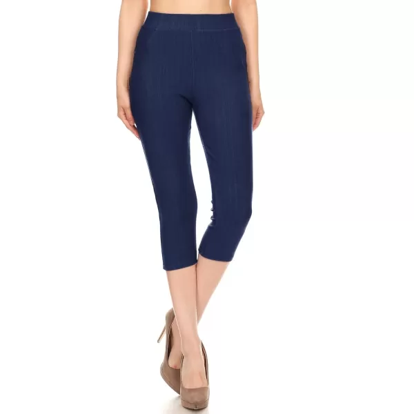 Leggings Depot Women's Cotton Blend Stretch Pull-on Jeggings Casual Pants with Pockets 