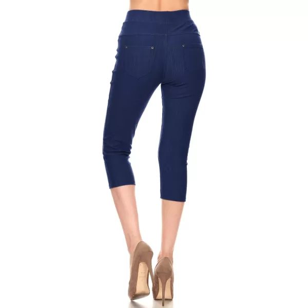 Leggings Depot Women's Cotton Blend Stretch Pull-on Jeggings Casual Pants with Pockets 