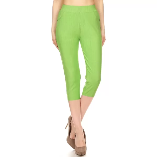 Leggings Depot Women's Cotton Blend Stretch Pull-on Jeggings Casual Pants with Pockets 