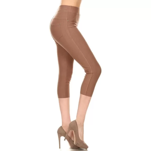 Leggings Depot Women's Cotton Blend Stretch Pull-on Jeggings Casual Pants with Pockets 