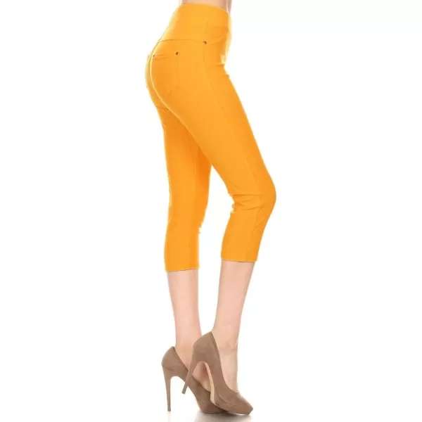 Leggings Depot Women's Cotton Blend Stretch Pull-on Jeggings Casual Pants with Pockets 