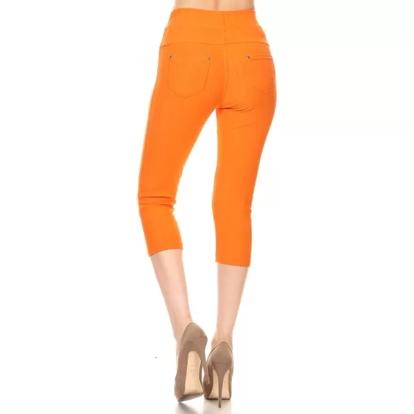 Leggings Depot Women's Cotton Blend Stretch Pull-on Jeggings Casual Pants with Pockets 