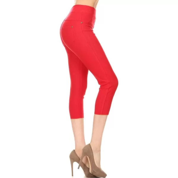 Leggings Depot Women's Cotton Blend Stretch Pull-on Jeggings Casual Pants with Pockets 