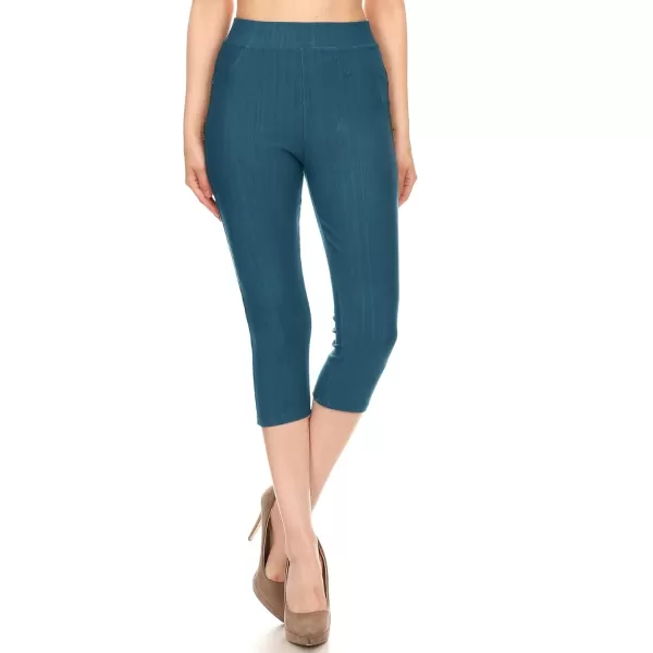Leggings Depot Women's Cotton Blend Stretch Pull-on Jeggings Casual Pants with Pockets 
