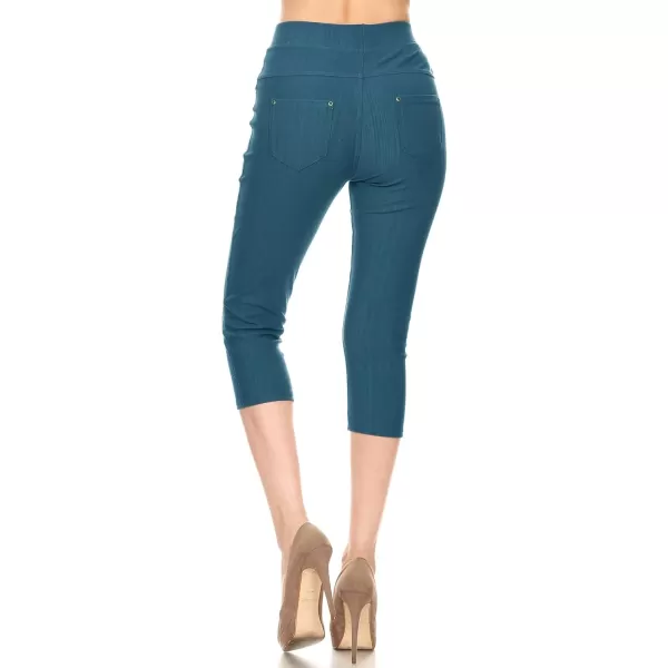 Leggings Depot Women's Cotton Blend Stretch Pull-on Jeggings Casual Pants with Pockets 