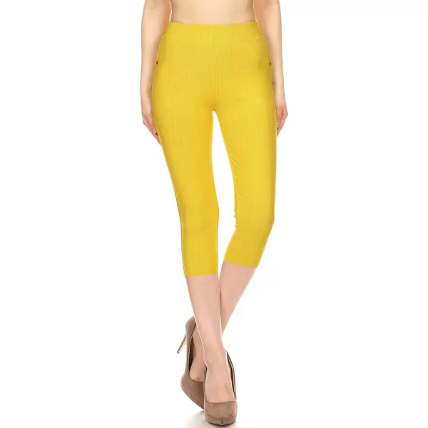 Leggings Depot Women's Cotton Blend Stretch Pull-on Jeggings Casual Pants with Pockets 