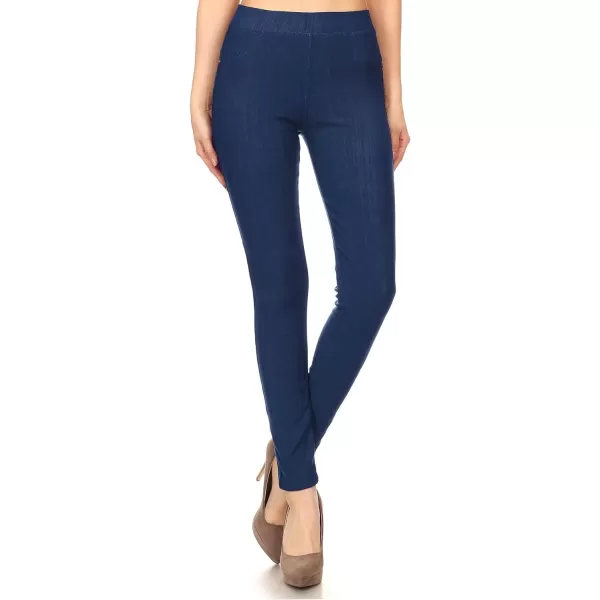 Leggings Depot Women's Cotton Blend Stretch Pull-on Jeggings Casual Pants with Pockets 