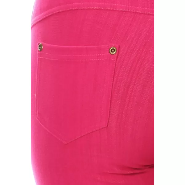 Leggings Depot Women's Cotton Blend Stretch Pull-on Jeggings Casual Pants with Pockets 