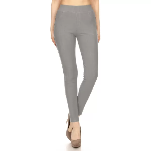 Leggings Depot Women's Cotton Blend Stretch Pull-on Jeggings Casual Pants with Pockets 