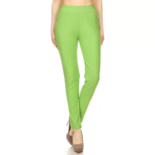 Leggings Depot Women's Cotton Blend Stretch Pull-on Jeggings Casual Pants with Pockets 