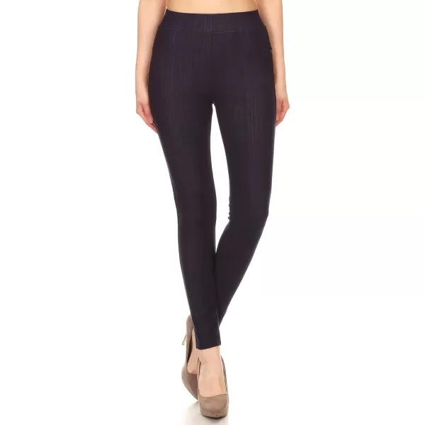 Leggings Depot Women's Cotton Blend Stretch Pull-on Jeggings Casual Pants with Pockets 