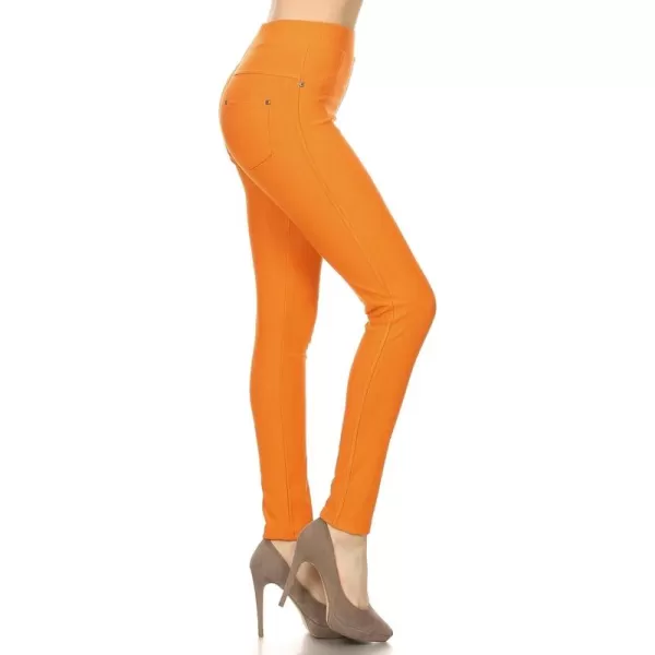 Leggings Depot Women's Cotton Blend Stretch Pull-on Jeggings Casual Pants with Pockets 