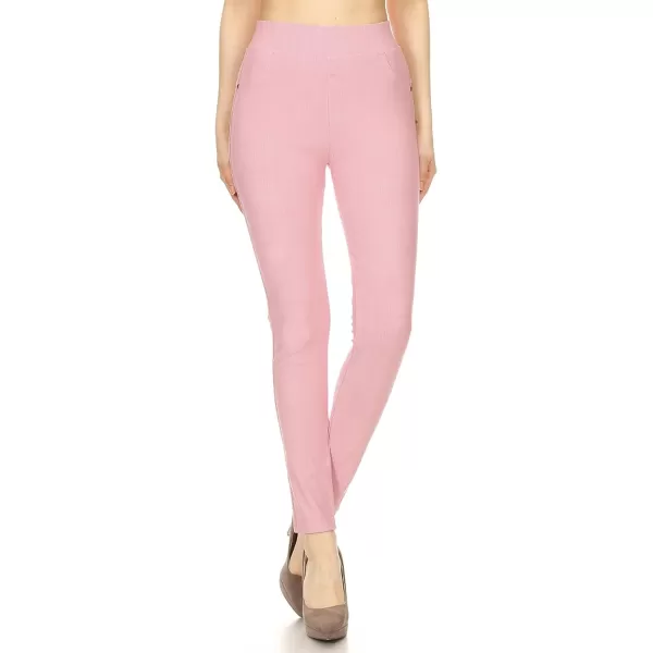 Leggings Depot Women's Cotton Blend Stretch Pull-on Jeggings Casual Pants with Pockets 