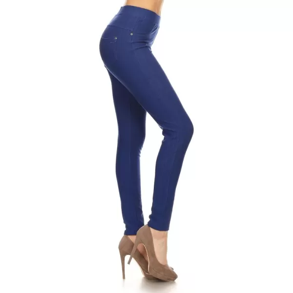 Leggings Depot Women's Cotton Blend Stretch Pull-on Jeggings Casual Pants with Pockets 