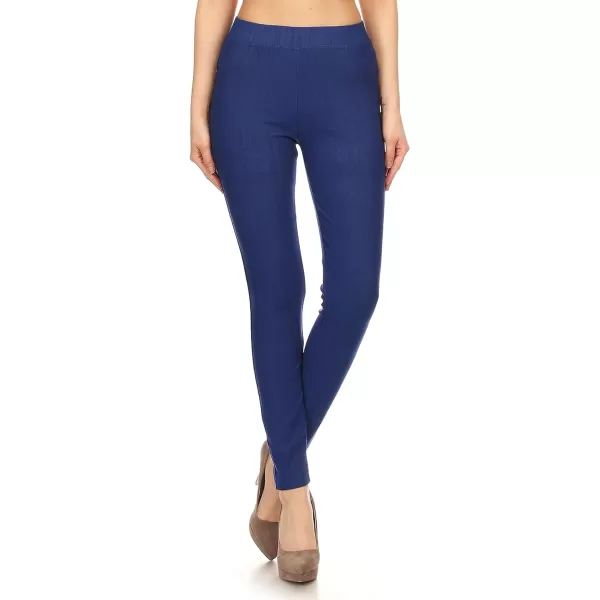 Leggings Depot Women's Cotton Blend Stretch Pull-on Jeggings Casual Pants with Pockets 