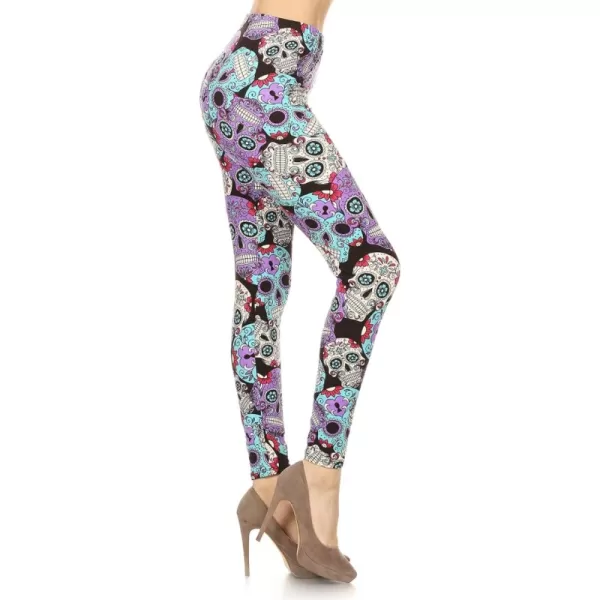 Full Length-Skull Purple Sugar Skull