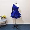 imageOne Shoulder Sequin Homecoming Dresses Long Sleeve Layered Prom Dresses Short Sparkly Cocktial Party GownsLight Brown