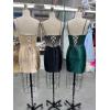 imageBeaded Homecoming Dresses for Teens Satin Mermaid Prom Dresses Short Pleated Formal DressAqua