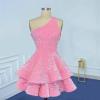 imageOne Shoulder Sequin Homecoming Dresses Short Layered Sparkly Prom Dress for Teens 2023 A Line Evening Party GownsGrape
