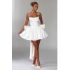 imageSatin Homecoming Dresses for Teens with Bow Cowl Neck Corset Cocktail Party Gown Aline Ball GownsPurple