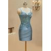 imageSatin Mermaid Homecoming Dresses for Teens Beaded Prom Dress Short Formal Party DressYellow