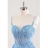 imageTulle Homecoming Dresses 2025 Spaghetti Straps Short Prom Dresses Lace Applique Beaded Formal Cocktail GownsYellow