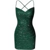imageSequin Tight Homecoming Dresses Short Spaghetti Straps Mermaid Prom Dress for Teens Cocktail Sparkly Mini DressGreen