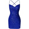 imageSequin Tight Homecoming Dresses Short Spaghetti Straps Mermaid Prom Dress for Teens Cocktail Sparkly Mini DressRoyal Blue