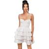 imageTiered Satin Homecoming Dresses 2025 Embroidery Short Prom Dress Spaghetti Strap Party DressWhite