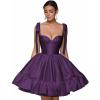 imagehomdor Spaghetti Straps Satin Homecoming Dresses ALine Prom Dress Cute Short Formal Cocktail DressGrape