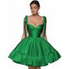 imagehomdor Spaghetti Straps Satin Homecoming Dresses ALine Prom Dress Cute Short Formal Cocktail DressGreen