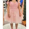 image3D Butterfly Short Homecoming Dresses Sparkly Sequin Prom Dress for Teens Off Shoulder DAMA Dresses for QuinceaneraChampagne