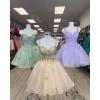 image3D Butterfly Short Homecoming Dresses Sparkly Sequin Prom Dress for Teens Off Shoulder DAMA Dresses for QuinceaneraChampagne