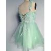 image3D Butterfly Short Homecoming Dresses Sparkly Sequin Prom Dress for Teens Off Shoulder DAMA Dresses for QuinceaneraChampagne