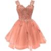 image3D Butterfly Short Homecoming Dresses Sparkly Sequin Prom Dress for Teens Off Shoulder DAMA Dresses for QuinceaneraCoral