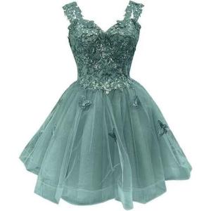 image3D Butterfly Short Homecoming Dresses Sparkly Sequin Prom Dress for Teens Off Shoulder DAMA Dresses for QuinceaneraCyan