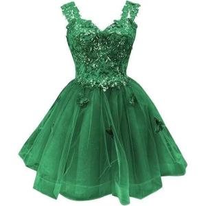 image3D Butterfly Short Homecoming Dresses Sparkly Sequin Prom Dress for Teens Off Shoulder DAMA Dresses for QuinceaneraGreen