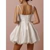 imageBubble Homecoming Dresses 2025 Embroidery Satin Short Prom Dresses Spaghetti Strap Cocktail Mini Party DressEmerald Green