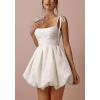 imageBubble Homecoming Dresses 2025 Embroidery Satin Short Prom Dresses Spaghetti Strap Cocktail Mini Party DressLavender
