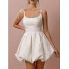 imageBubble Homecoming Dresses 2025 Embroidery Satin Short Prom Dresses Spaghetti Strap Cocktail Mini Party DressRed
